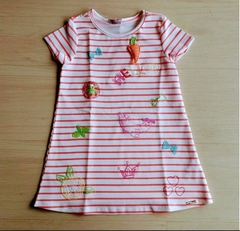 Vestido listrado cenoura Mon Sucré - comprar online