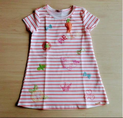 Vestido listrado cenoura Mon Sucré - comprar online