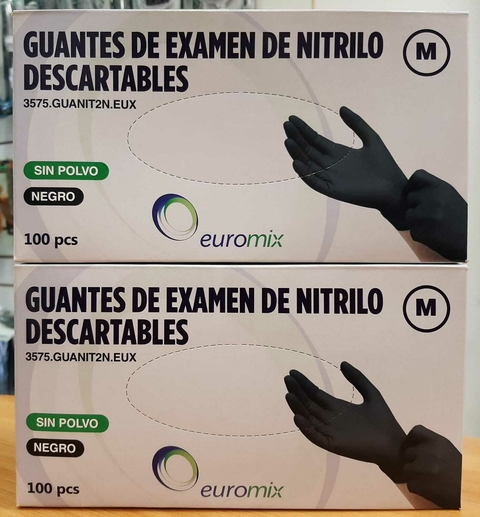 GUANTES NITRILO NEGRO T:M X100U