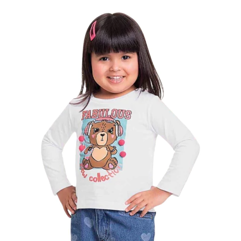 Blusa Fakini Estampa Ursinha