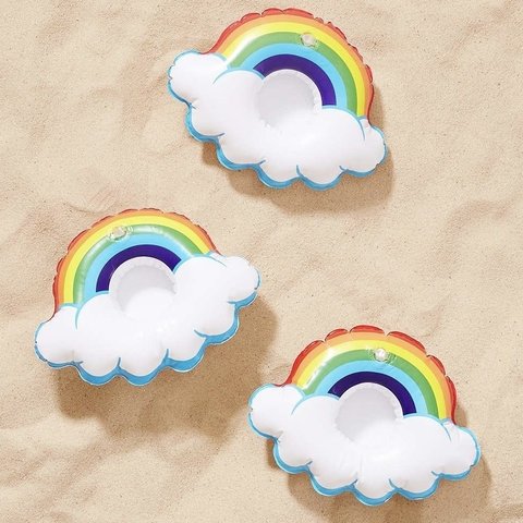 POSAVASOS INFLABLE ARCOIRIS PACK X 2