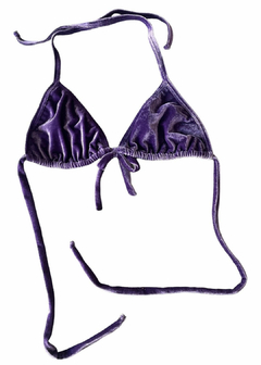 Triangulito Julia Moño Velvet Violeta