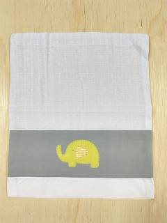 Fralda de Boca Elefantinho Amarelo - Cinza - comprar online
