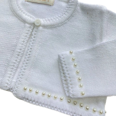 Bolerinho Curto Pérolas Branco - comprar online