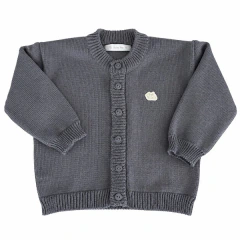 Casaco Baby Fio Essencial. New Gray.