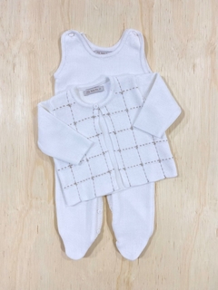 Conjunto Branco Xadrez Cáqui - comprar online