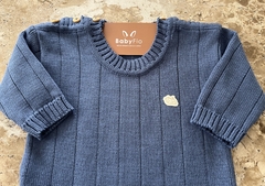 Maternal canelado Baby Fio. Azul - Baby Fio Tricot Infantil