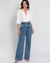 Calça wide leg barra a fio com cinto - GAB'S STORE
