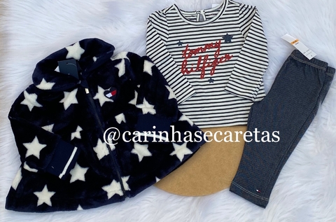 Trio TH Felpudo Azul estrelas