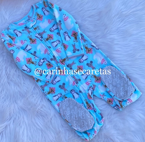 Macacão fleece pinguim simple joys