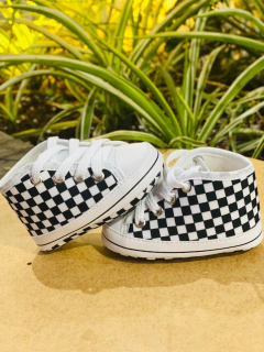 Tênis para Bebê Cano Alto Mini Quadriculado - comprar online