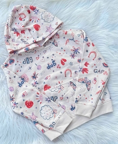 Moletom estampas rosa Gap