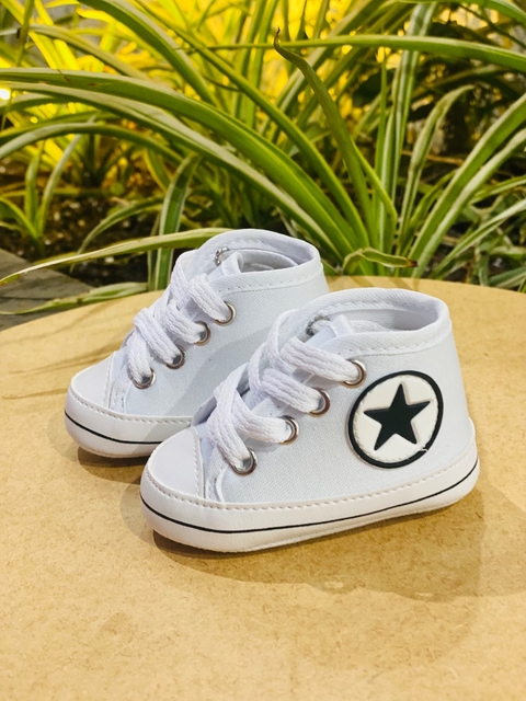 Tênis para Bebê Cano Alto Branco