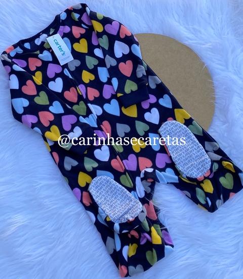 Macacão Fleece coração Carters