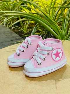 Tênis para Bebê Cano Alto Estrela Rosa - comprar online