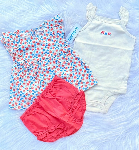 Trio florzinha verão Carters