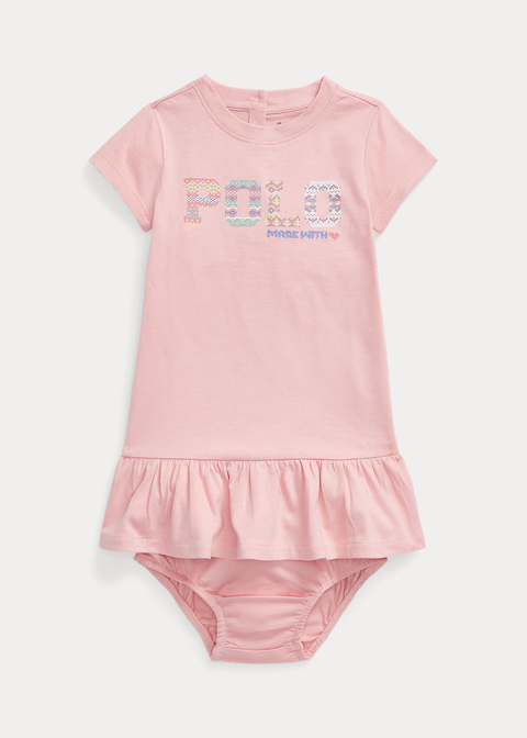 Vestido Rosa algodao Ralph lauren