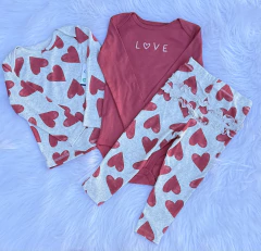 Trio coração vermelho Carters