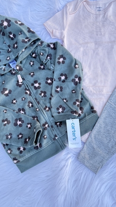 Conjunto 3 peças fleece onça verde Carters