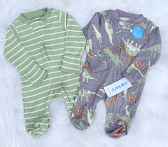 Kit 2 macacões algodão dino carters