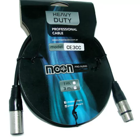 Cable para micrófono Moon CE3CC canon/canon de 3 metros, de goma negro - comprar online