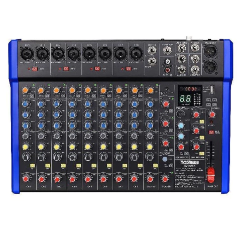 Mixer de 10 canales con 99 efectos, Mp3, Wireless, Usb Moon MX10PRO