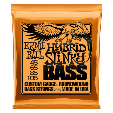 Cuerdas Ernie Ball 2833 para bajo eléctrico 4 cuerdas Hybrid Slinky de níquel entorchado, calibre 45-105 - comprar online