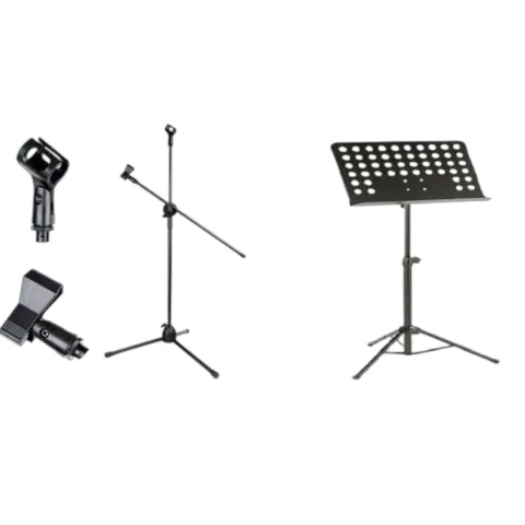 Soporte para micrófono plegable con pipeta Ion + atril metálico director SMS