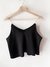 Top de raso con breteles de strass, negro, talle unico (v101119) - tienda online