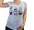 Remera manga corta, lycra y algodon, con detalles bordados a mano, blanca, talle unico (oh070817)