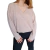 Sweater liviano, escote en V, beige, talle unico (l050821)