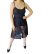 Mono corto de vestir, morley de algodon y falda abierta de encaje elastizado, negro, talle unico (oh011117) - comprar online