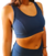 Conjunto deportivo de algodon y lycra, top + short, azul marino, talle L (bl050223) - Namaste Argentina