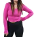 Remera manga larga gamuzada, fucsia, talle S (t030623)
