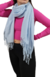 Ruana de hilado acrilico, celeste pastel (a020623) - comprar online