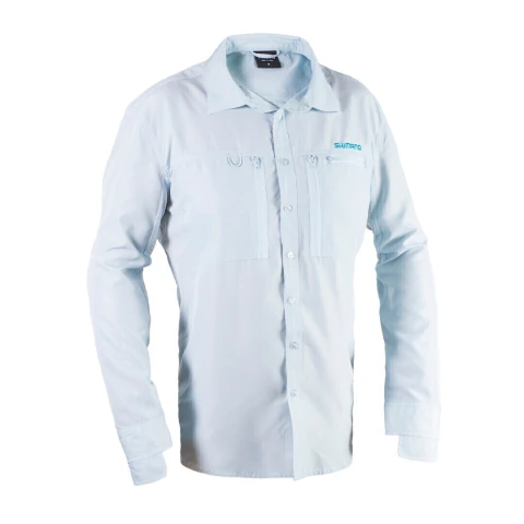 Camisa manga larga Shimano Vented gris hielo talle L