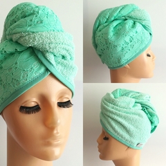 TURBANTE PARÍS ACQUA EN TOALLA DE ALGODÓN