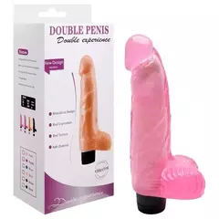 Pênis Com Escroto Vibrador ROSA 20 X 4,8Cm Sexy Import