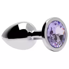 Plug Anal Metal Com Pedra G LILÁS Sensual Love - comprar online
