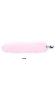 Plug Anal AÇO P COM Com Rabo ROSA
