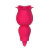 Vibrador De Clitóris Rosa Dupla VERMELHO Com Pulsação E Língua Sexy Import