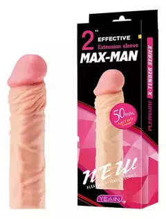 Capa Peniana Extensora Realística Veias E Glande Saliente Cor Nude - comprar online