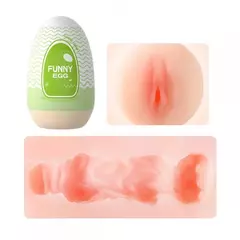 Egg Funny Masturbador Masculino Formato Vagina em Cyberskin Vip Mix VERDE - comprar online