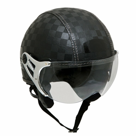 Capacete Kraft Plus Vintage Xadrez Preto
