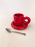 Set Taza Dona Rojo Cherry + Plato Olimpia Chico - comprar online