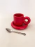 Set Taza Dona Rojo Cherry + Plato Olimpia Chico - comprar online