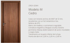 PUERTA GEMA MOD M 70/10 MMCEDRO DER. OBLAK - comprar online