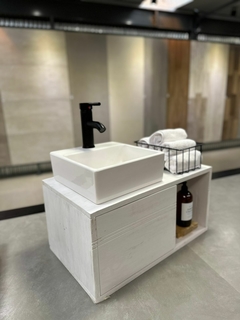 VANITORY MUEBLE COLGANTE CITRUS VINTAGE BLANCO CON PUERTA 60X30X35 - Murr Tienda Online