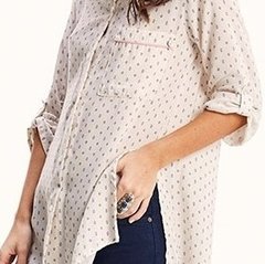 Imagen de Camisa blusa Rimmel mujer clásica elegante bolsillos botones manga tres cuarto (BLANCA)