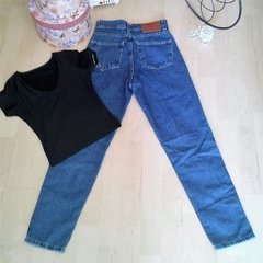 Pantalón jean mujer elastizado, marca RIMMEL, roturas, corte chupin, bolsillos delanteros y traseros, azul (copia) (copia) (copia) (copia) on internet